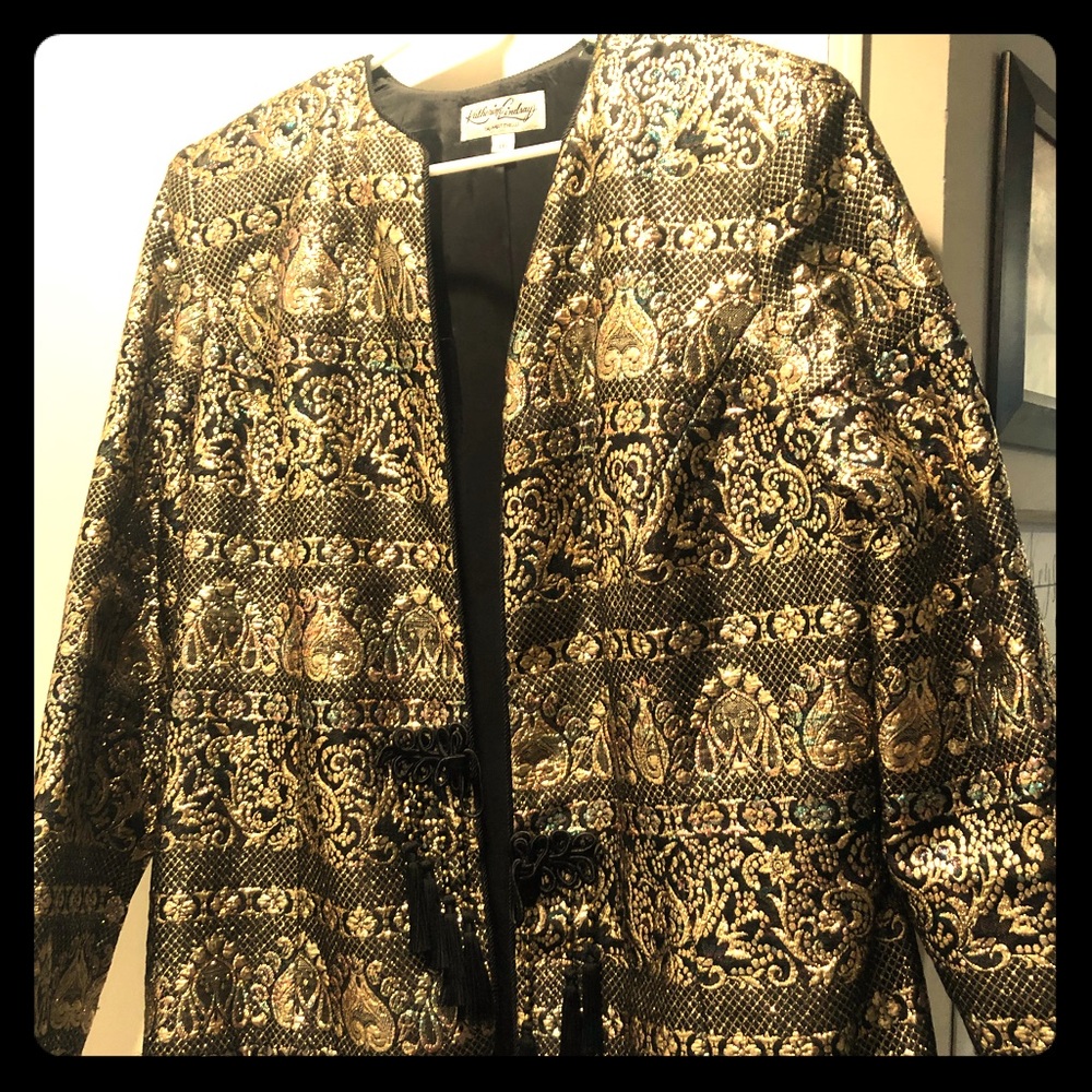 Gold and Bronze evening crop jacket